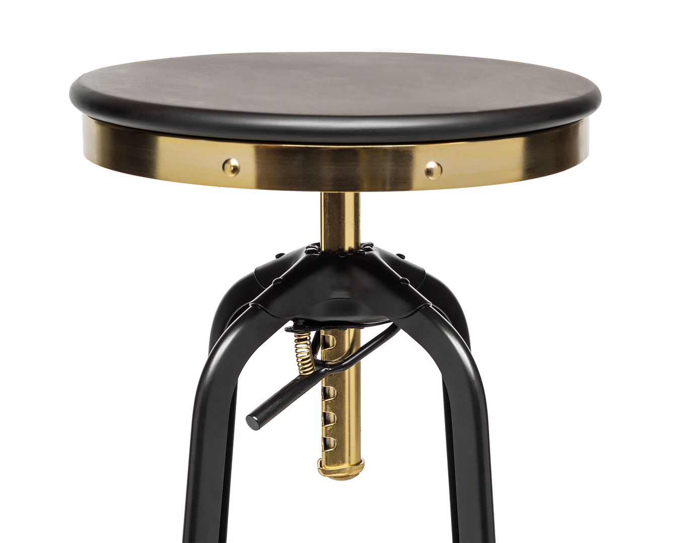 Adjustable & Swivel Indoor Industrial Retro Bar Stool Gold Black