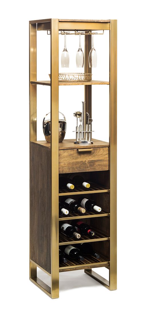 Wooden Iron Wine Rack Tower Storage with Drawer Buy Wine Racks & Holders 1518513