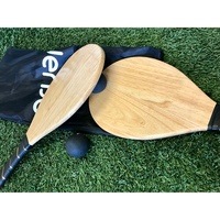 Wooden Frescobol Beach Paddle Ball Set with Bag