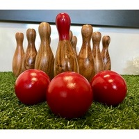 Outdoor Wooden Skittles Bowling Lawn Game Set