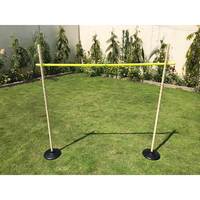 WOODEN LIMBO SET WITH RUBBER LEGS & PLASTIC POLE HEIGHT 158CM