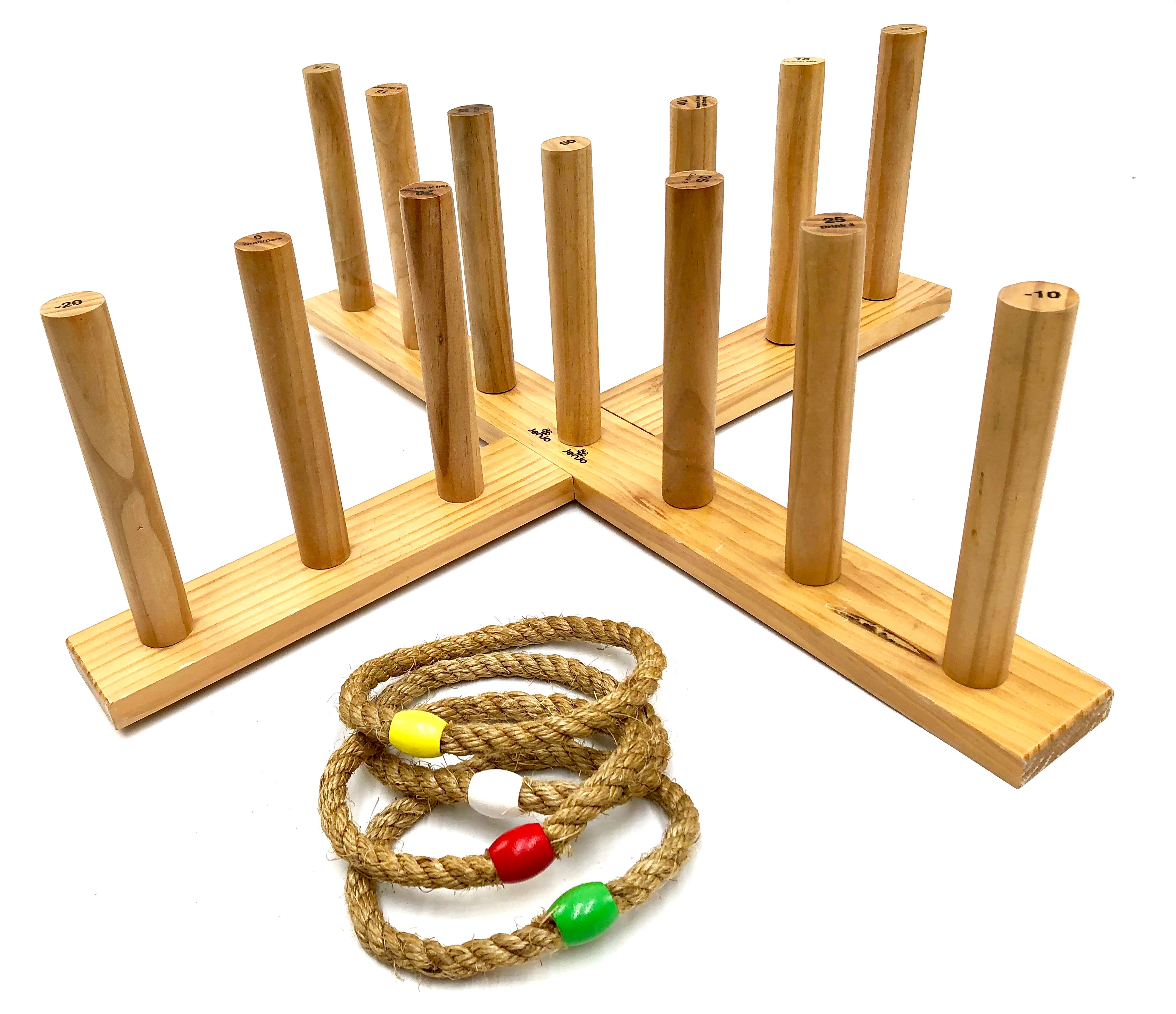 Giant Wooden Rope Ring Toss Quoits Outdoor Game Set Buy Rattles 910203