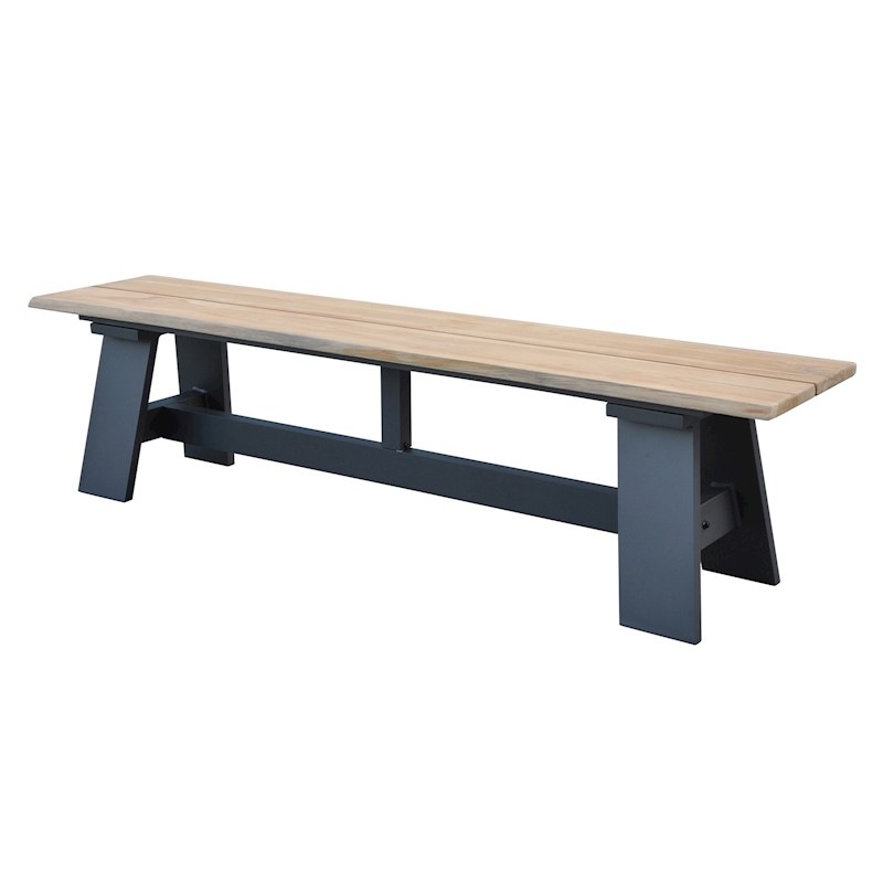 Brooklyn 2.4M Outdoor Teak & Aluminium Bench Seat | Buy Outdoor Dining