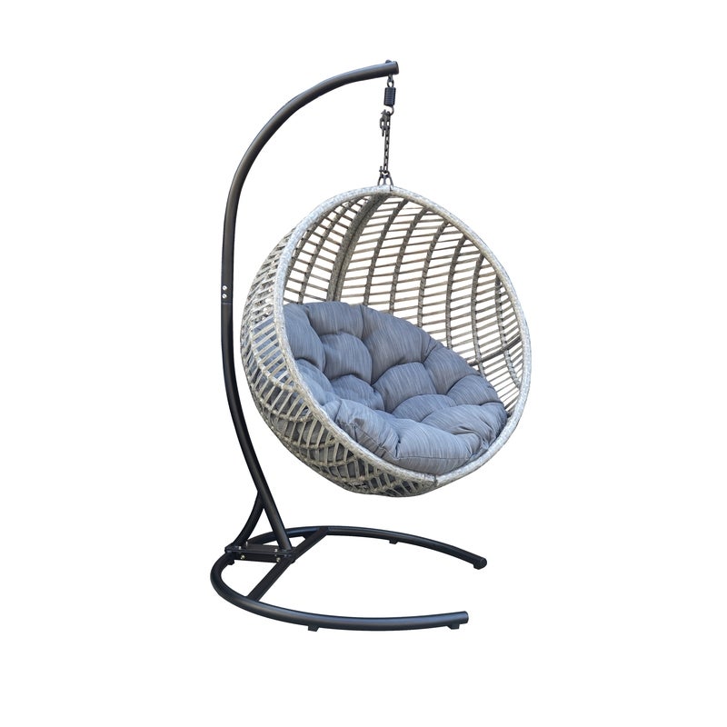 Jazz Outdoor Wicker Patio Hanging Egg Chair With Stand ...