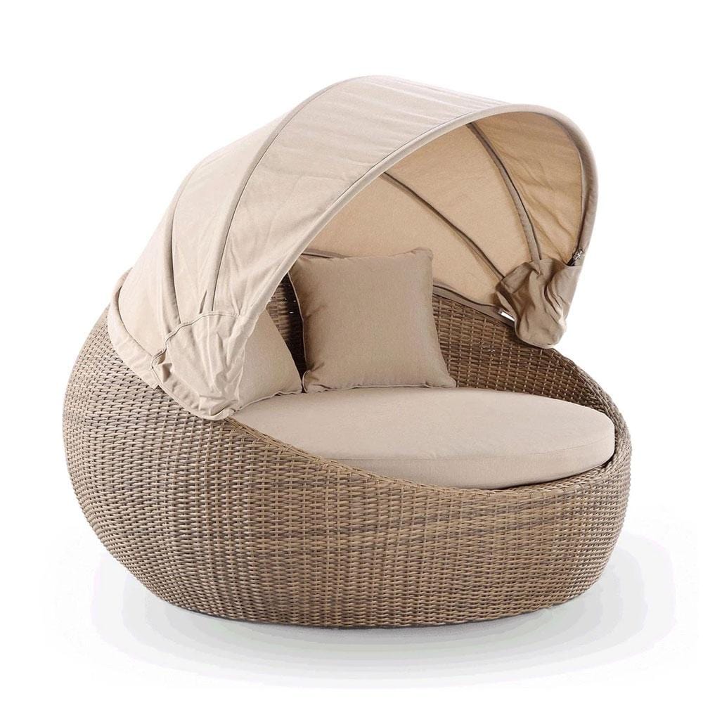 Newport Outdoor Round Wicker Daybed With Canopy - Kimberly | Buy