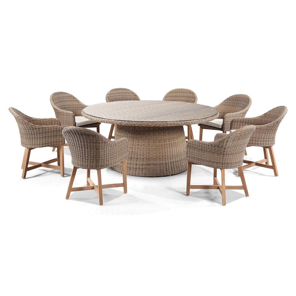 Plantation 8 With Coastal Outdoor Wicker Dining Chairs Buy Outdoor Dining Settings 1032329
