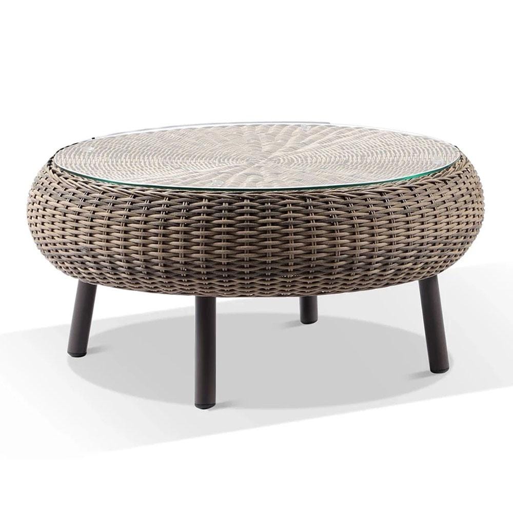 Plantation Hamptons Outdoor Round Wicker Coffee Table ...