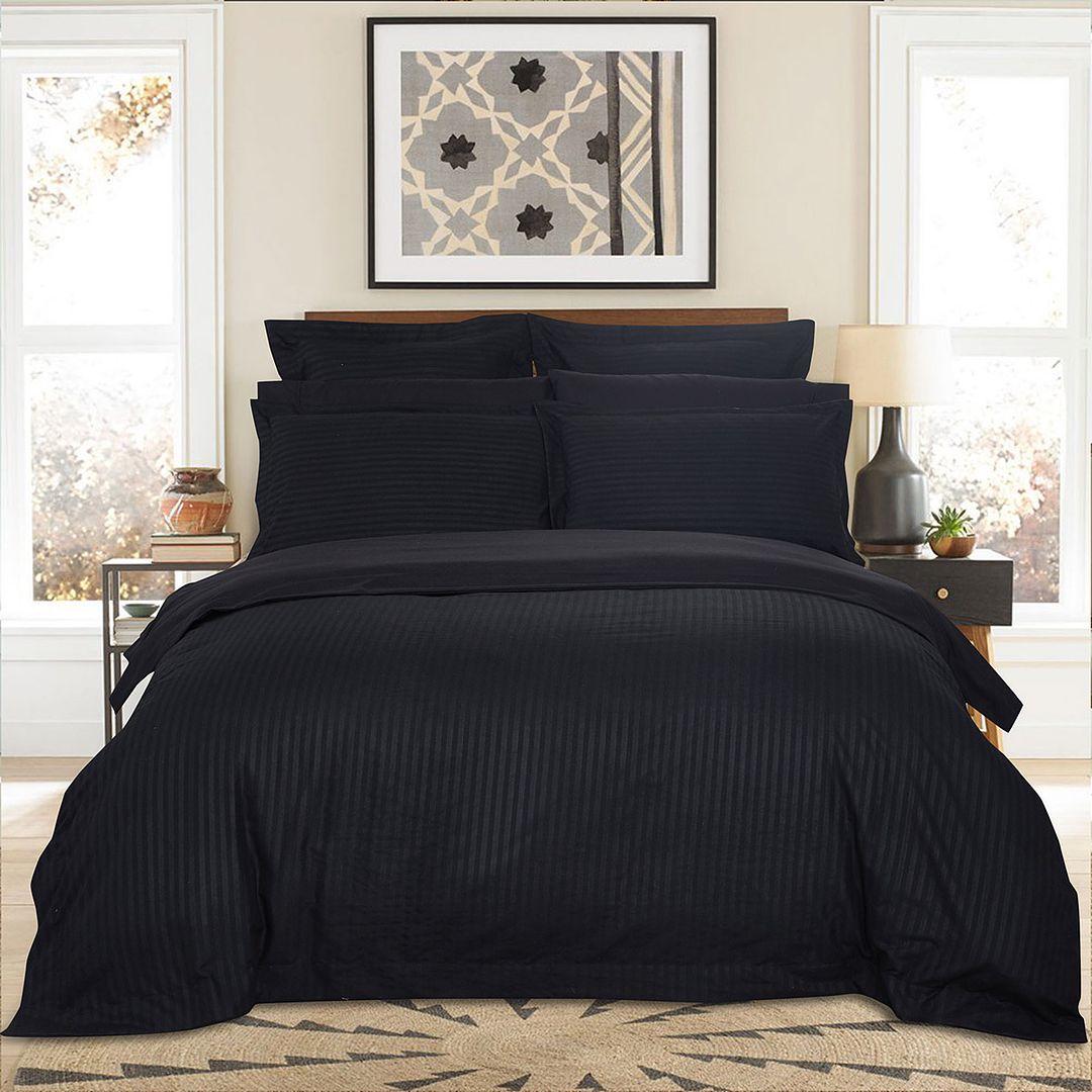 1000tc Super King Size Bed Ultra Soft Striped Quilt Doona Duvet