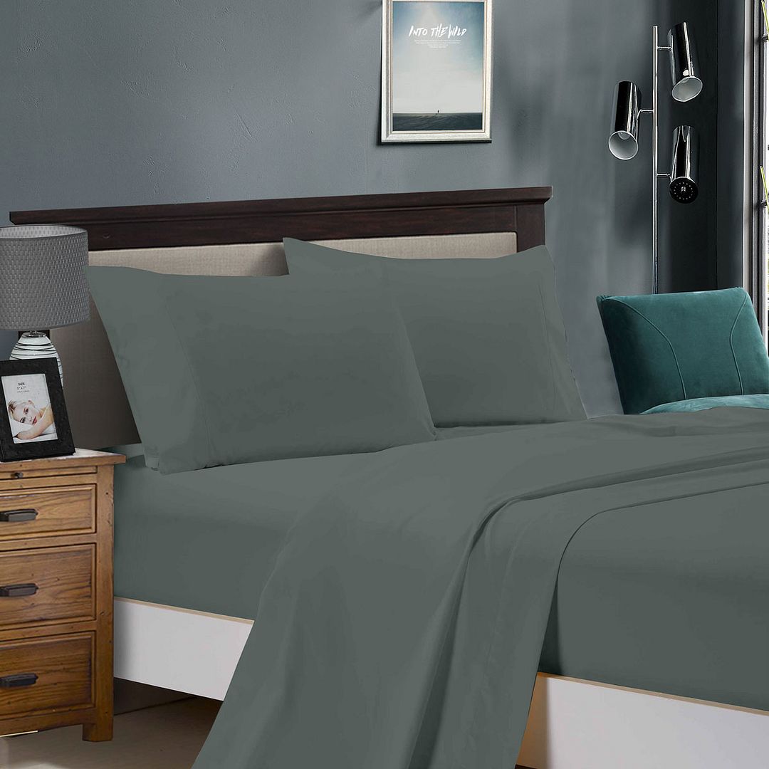 1000TC Ultra Soft Flat & Fitted Sheet Set Super King Size Bed