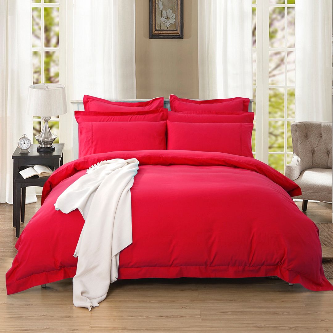 Tailored 1000tc Ultra Soft Queen Size Quilt Doona Duvet Cover Set Red Sets 401512 - Red Queen Size Bedspread Tailored 1000tc Ultra Soft Queen Size Quilt Doona Duvet Cover Set Red Sets 401512 - Red Queen Size Bedspread