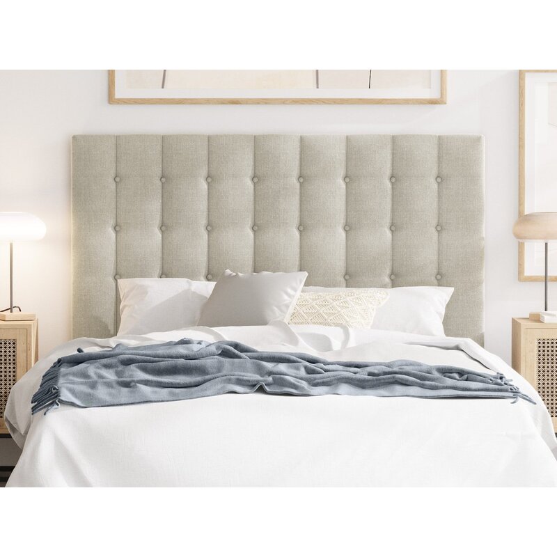Maddison Beige Fabric Bed Head in King, Queen and Double Size Buy Bed Headboards 1170370