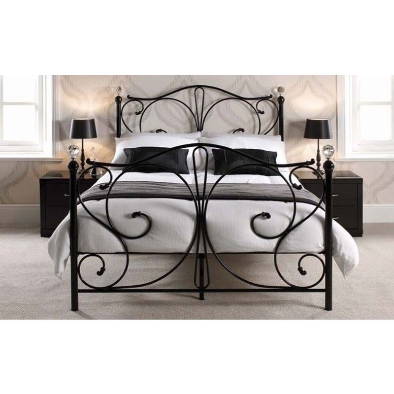 Rothesay Queen Size Metal Bed Frame in Black | Buy Queen Bed Frame - 238520