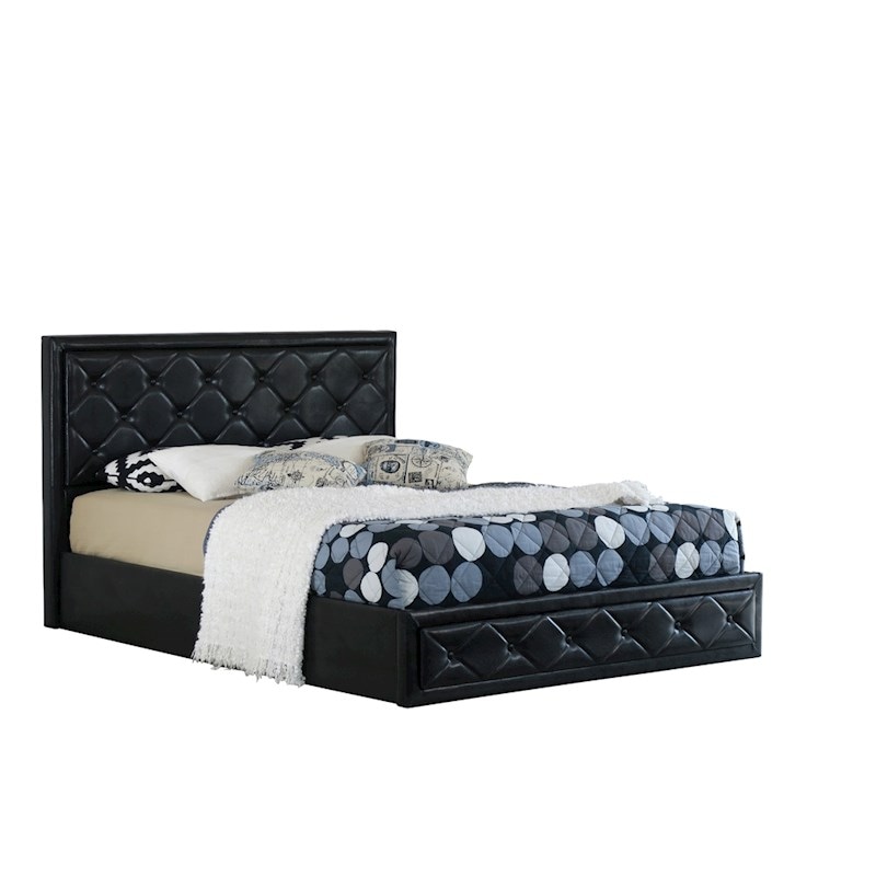 Maltravers Double Gas Lift Storage Pu Leather Bed Frame Black