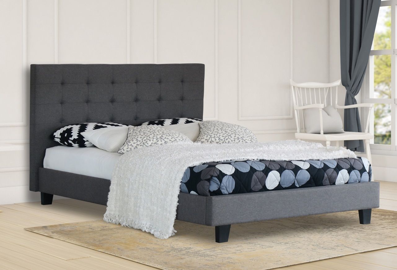 Albany King Bed Frame Fabric Grey Buy King Single Bed Frame 365225