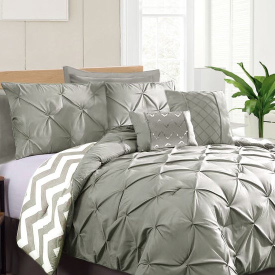 7 Piece Polyester Comforter Bedding Set 6 Colours Buy Queen