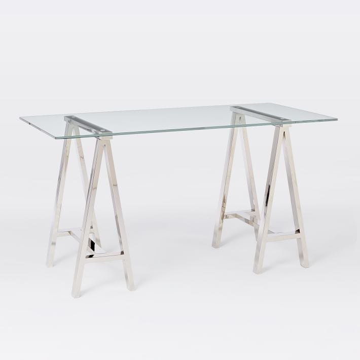 Venus Stainless Steel Glass Office Table 77x150cm Buy Desks