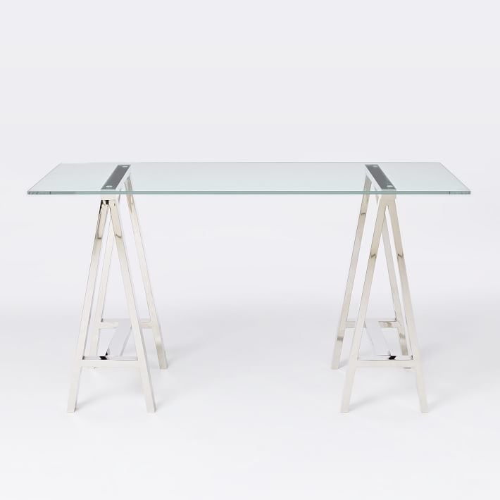 Venus Stainless Steel & Glass Office Table 77x150cm Buy Home Office