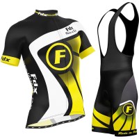 FDX Men's Cycling Top & Bib Shorts Set in Black