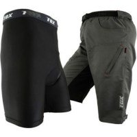 FDX Men's Padded Off-Road Cycling Shorts in Grey