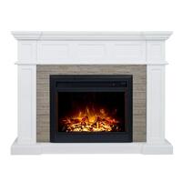 Hudson 2000W Electric Fireplace Heater Mantel Suite - White