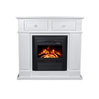 Luna 2000W Electric Fireplace Mantel Suite - White