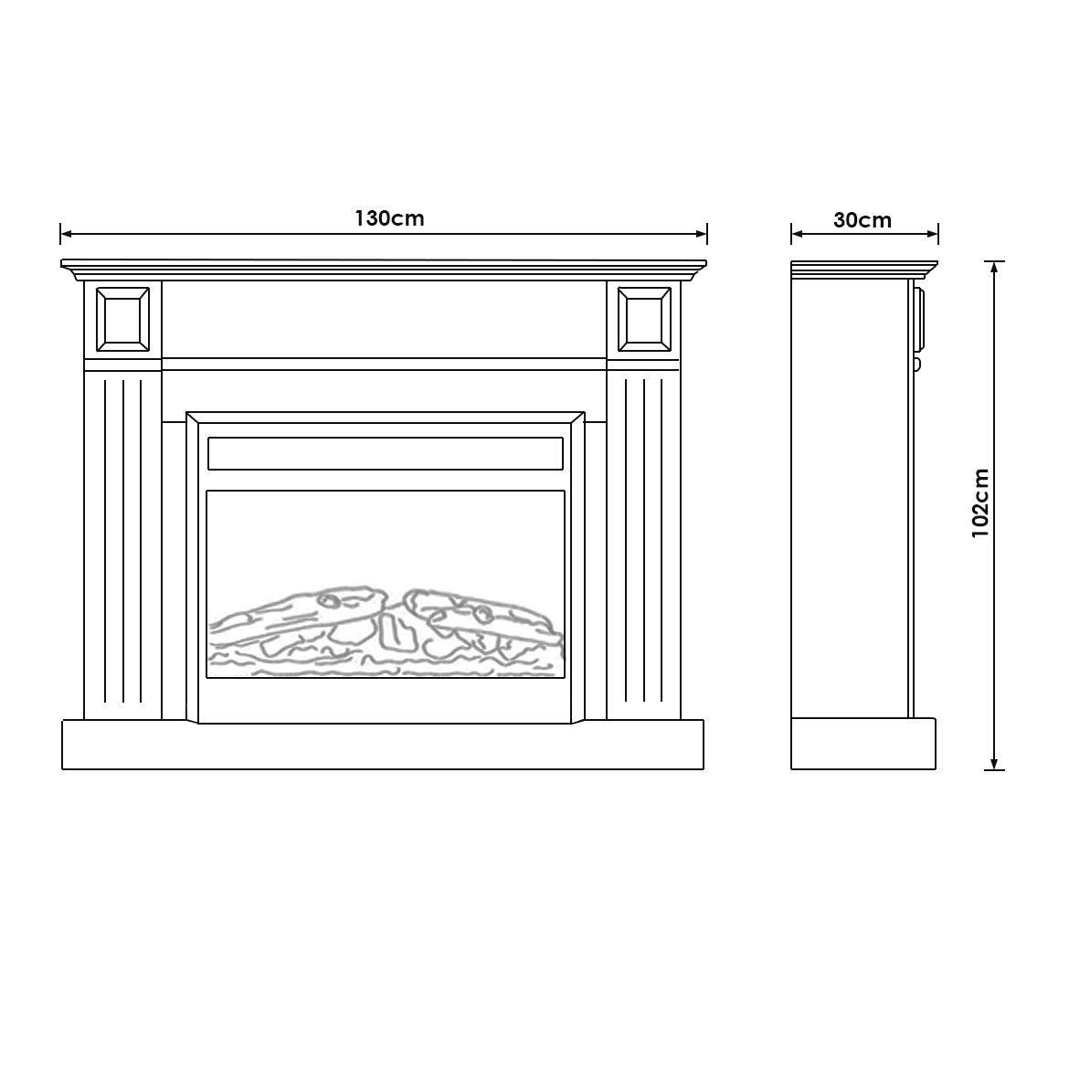 Berwick 2000w Electric Fireplace Heater Mantel Suite White Buy