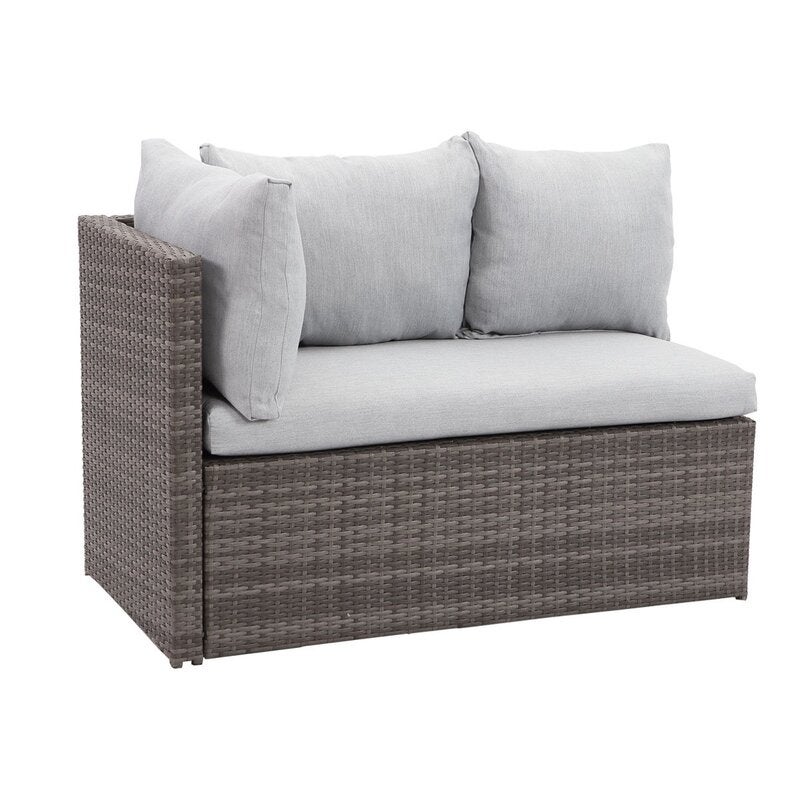 Bondi 2-in-1 Mix Grey Wicker Outdoor Sofa Lounge Dining Set - Light