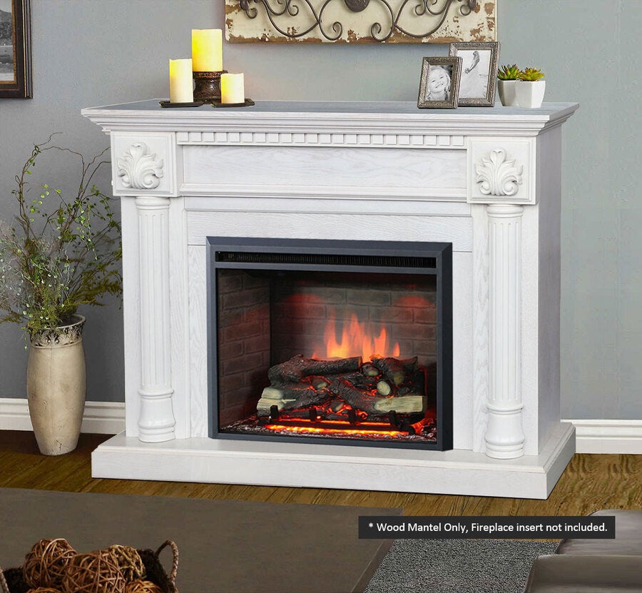 Berkley Freestanding Electric Fireplace Wood Mantel ...