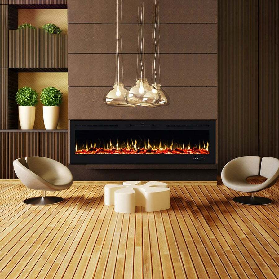 Provence 1500w 72 Inch Recessed Wall Mounted Electric Fireplace Provence 1500w 72 Inch Recessed Wall