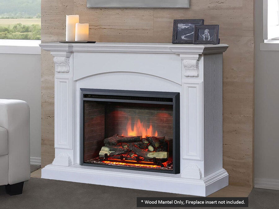 Venice Freestanding Electric Fireplace Wood Mantel Surround White Buy Electric Fireplaces