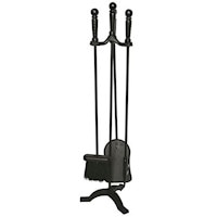 Black Finish Fire Tool Set - 3 Piece plus Stand