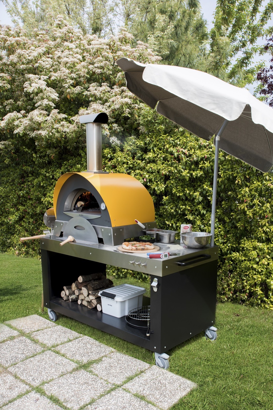 Alfa Pizza Forno Ciao Wood Fire Oven Cooking Area 70cm x 40cm Grey