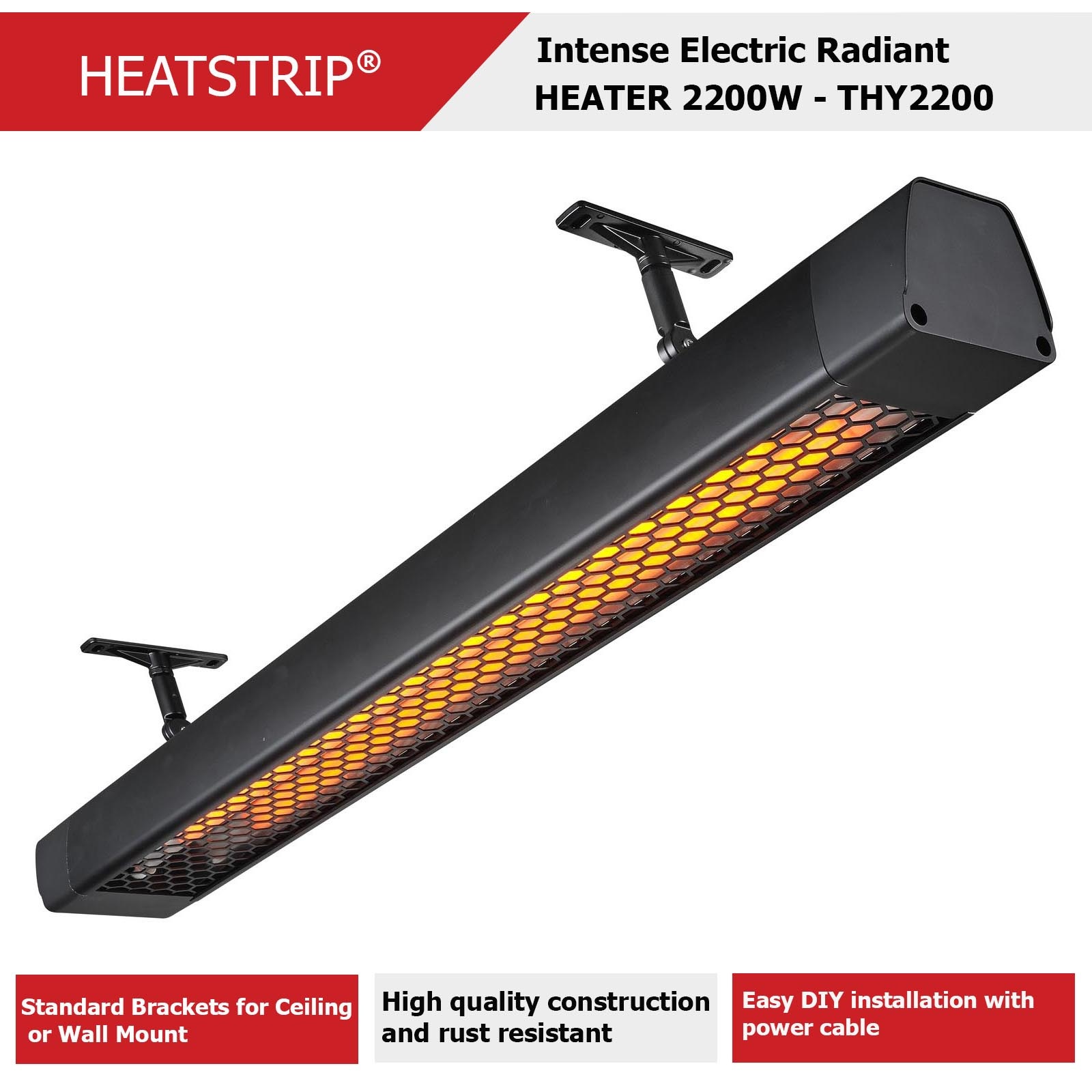 HEATSTRIP Intense, Electric Radiant Heaters (THY Series) 2200W, 240V, 9