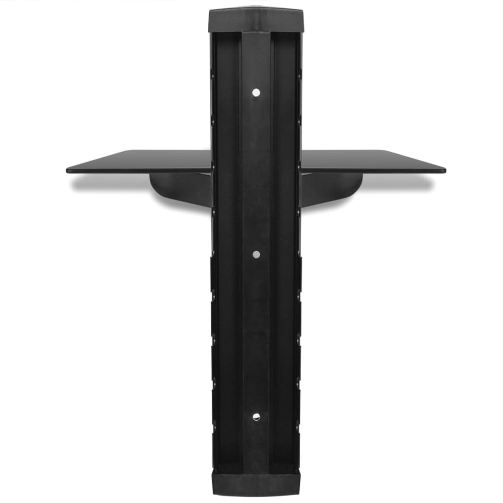vidaXL 1 Shelf Wall Mount Bracket DVD Receiver Holder 5mm Glass 15kg Black Buy TV Brackets