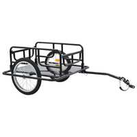 vidaXL Bike Cargo Trailer 130x73x48.5cm Steel Bicycle Luggage Carrier Black