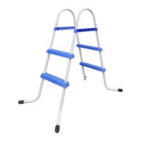 vidaXL Steel Frame Pool Ladder Non-Slip Steps 86.5cm Above-Ground Safety Step