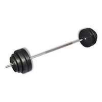 vidaXL Barbell Weight Lifting Set 60kg Dumbbell Plate Gym Home Hand Exercise