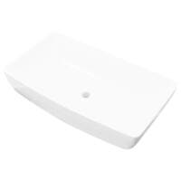 vidaXL Ceramic Sink White Rectangular Above-counter Bathroom Fixture Basin