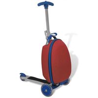 vidaXL Scooter with Trolley Case for Children Red Luggage Storage Suitcase