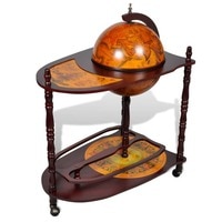 Antique Globe Bar Cabinet Drinks Trolley Wine Storage Alcohol Serving Cart Table