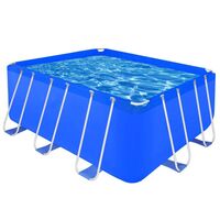 vidaXL Swimming Pool Steel Rectangular 400x207x122cm Above Ground Outdoor Spa