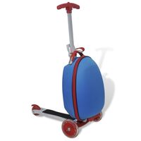 vidaXL Scooter with Trolley Case for Children Blue Luggage Storage Suitcase