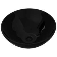 vidaXL Ceramic Bathroom Sink Black Round Above Counter Washroom Fixture Basin