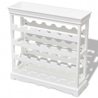 vidaXL Wine Cabinet Abreu White Storage Organiser Holder Display Rack Decor