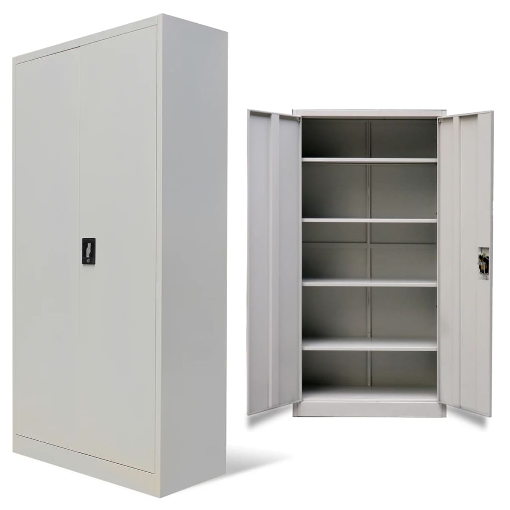 2 Door Office Filing Cabinet Locker Steel Storage Cupboard