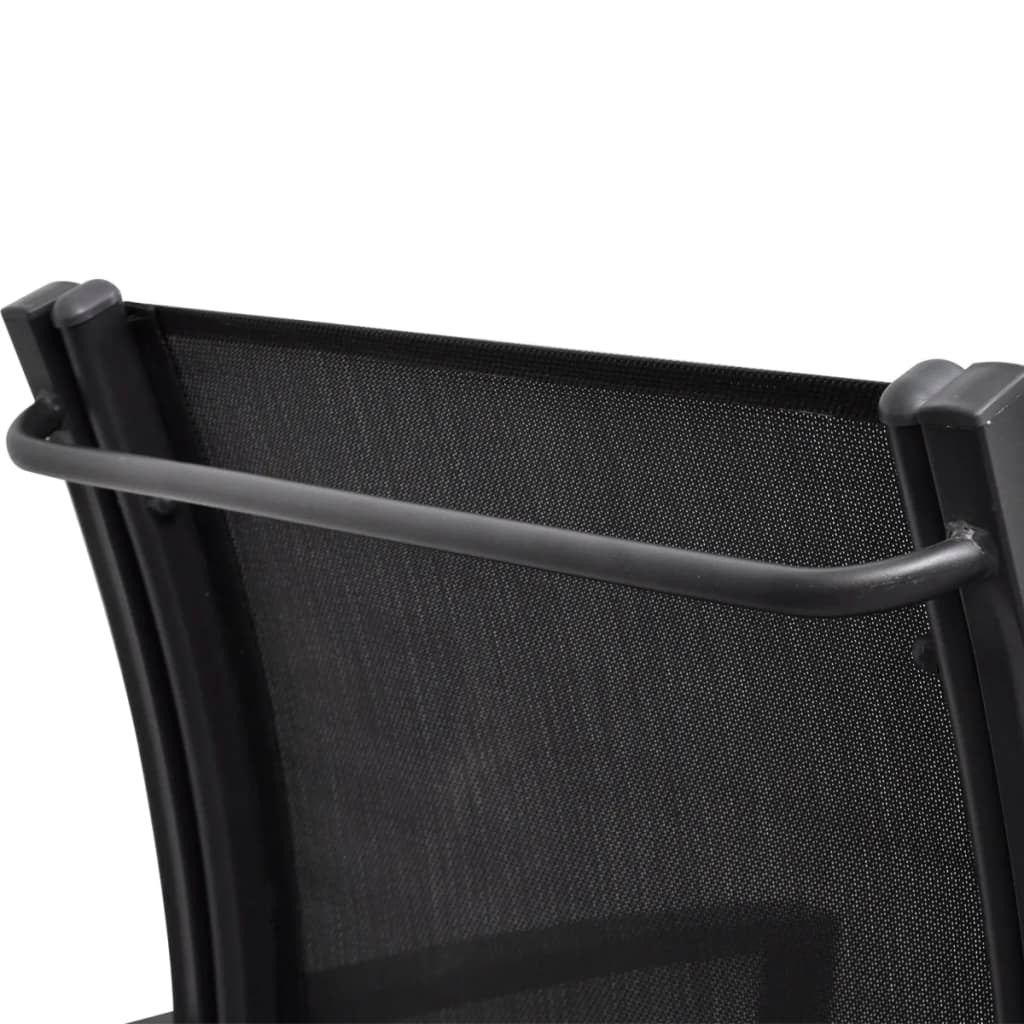 vidaXL 2-Seat Chair Steel Textilene Black Outdoor Chair 