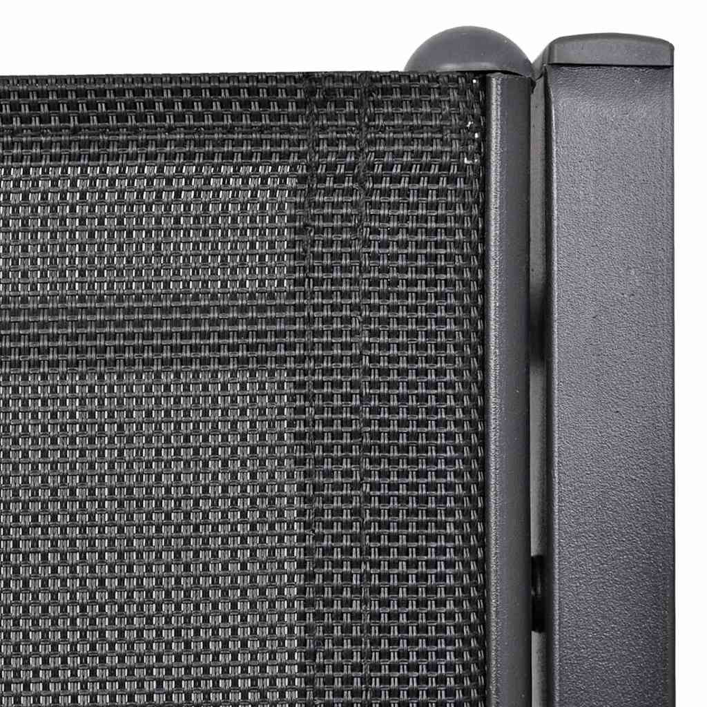 vidaXL 2-Seat Chair Steel Textilene Black Outdoor Chair