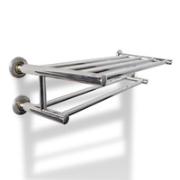 vidaXL Stainless Steel Towel Rack 6 Tubes Holder Rail Chrome Bar Wall Mounted