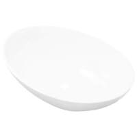 vidaXL Basin Ceramic Oval White 40x33cm Counter Top Bathroom Wash Bowl Sink