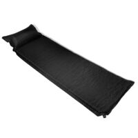 vidaXL Air Mattress Black Camping Hiking Tent Travel Sleeping Mat Pillow Bed
